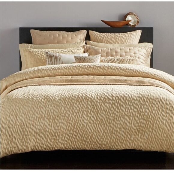 Donna Karan Gold Dust Collection Duvet Cover, Full/ Queen - Picture 1 of 6